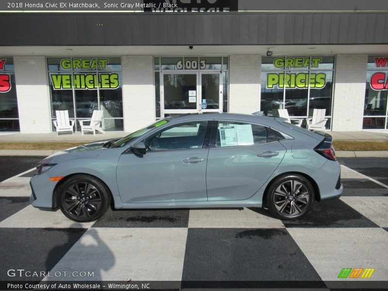 Sonic Gray Metallic / Black 2018 Honda Civic EX Hatchback