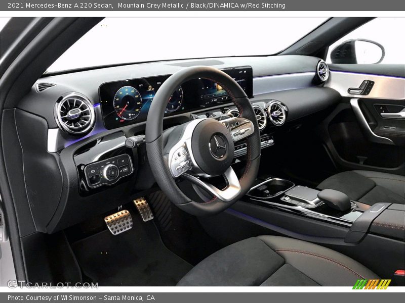 Mountain Grey Metallic / Black/DINAMICA w/Red Stitching 2021 Mercedes-Benz A 220 Sedan