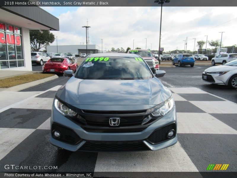Sonic Gray Metallic / Black 2018 Honda Civic EX Hatchback