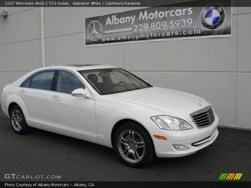 Alabaster White / Cashmere/Savanna 2007 Mercedes-Benz S 550 Sedan