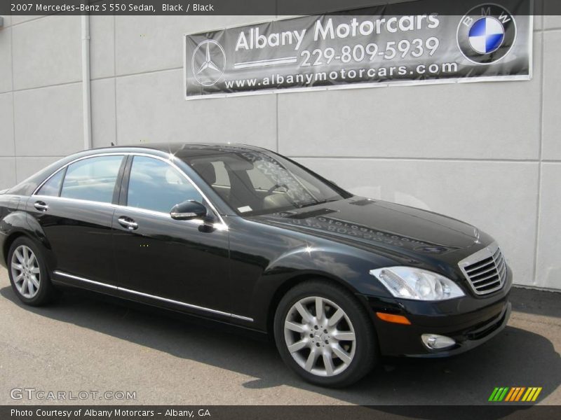 Black / Black 2007 Mercedes-Benz S 550 Sedan