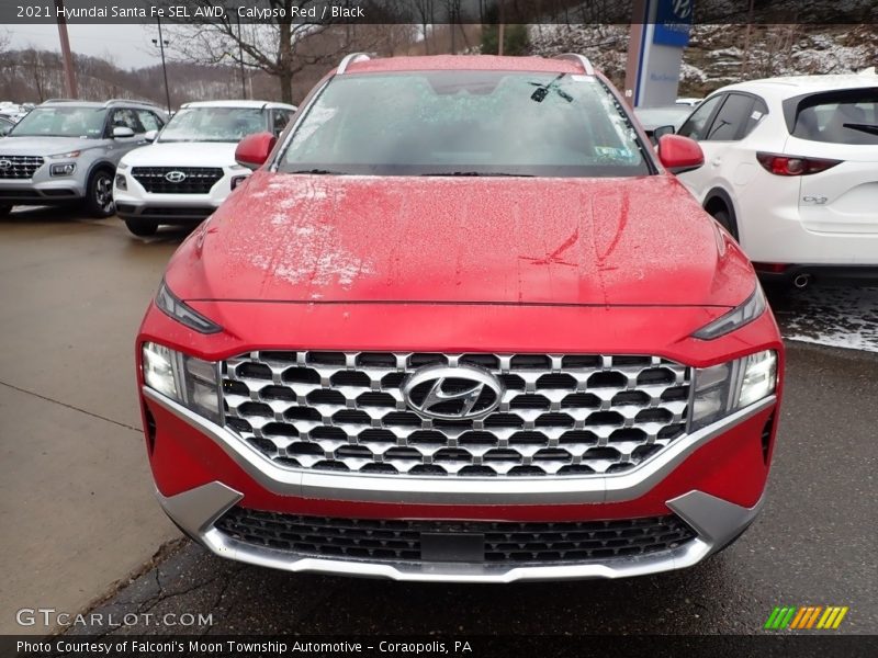 Calypso Red / Black 2021 Hyundai Santa Fe SEL AWD