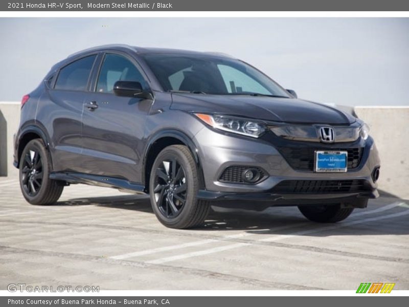 Modern Steel Metallic / Black 2021 Honda HR-V Sport