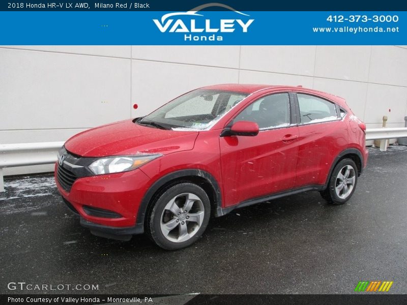 Milano Red / Black 2018 Honda HR-V LX AWD