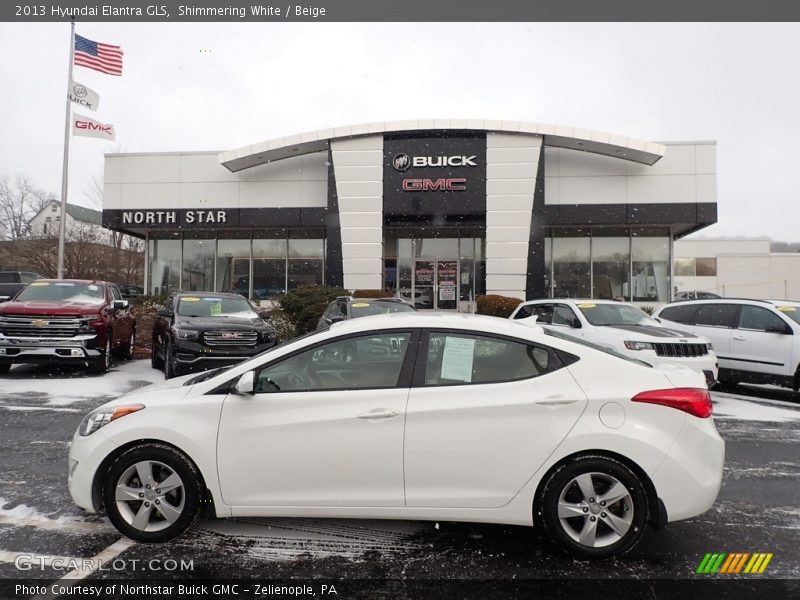 Shimmering White / Beige 2013 Hyundai Elantra GLS