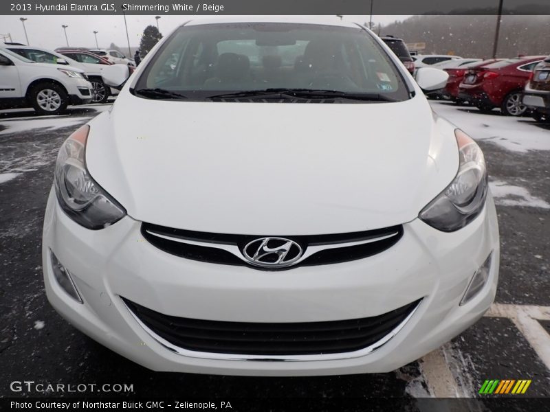 Shimmering White / Beige 2013 Hyundai Elantra GLS