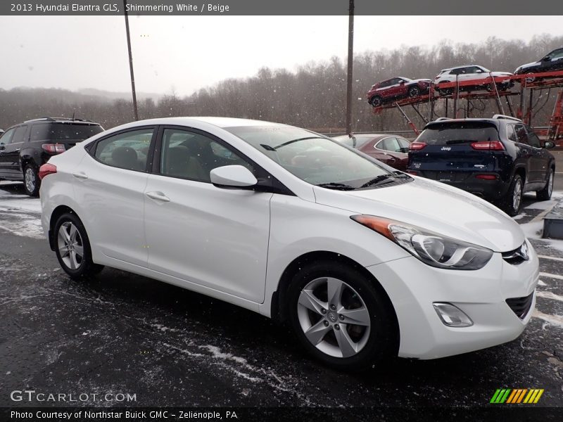 Shimmering White / Beige 2013 Hyundai Elantra GLS