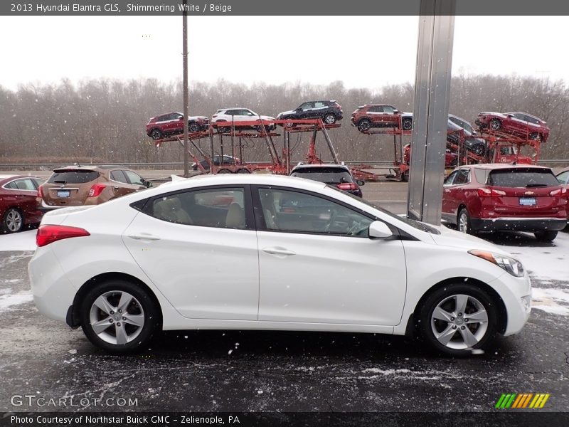 Shimmering White / Beige 2013 Hyundai Elantra GLS