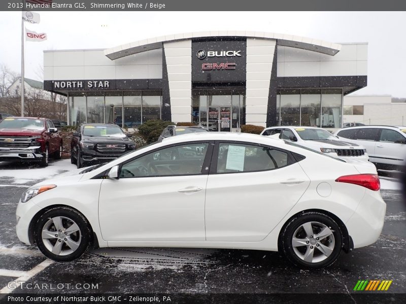 Shimmering White / Beige 2013 Hyundai Elantra GLS