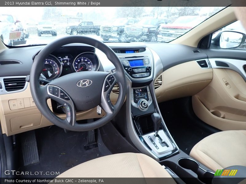 Shimmering White / Beige 2013 Hyundai Elantra GLS