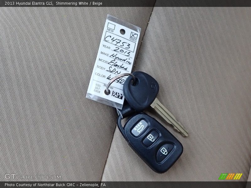 Shimmering White / Beige 2013 Hyundai Elantra GLS