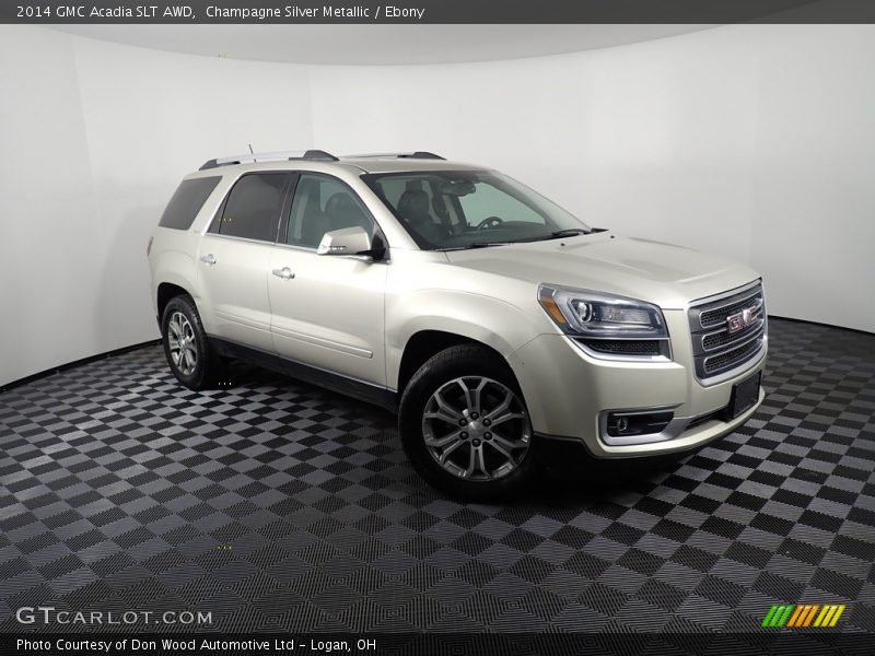 Champagne Silver Metallic / Ebony 2014 GMC Acadia SLT AWD
