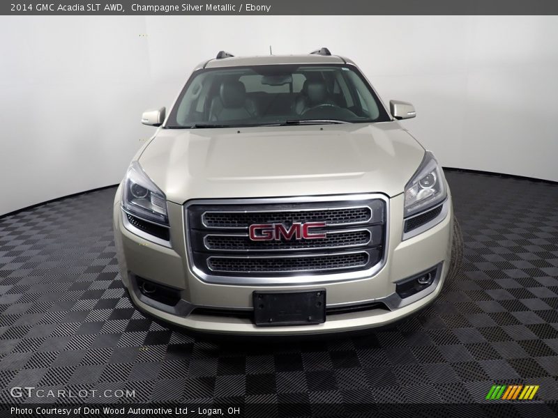 Champagne Silver Metallic / Ebony 2014 GMC Acadia SLT AWD