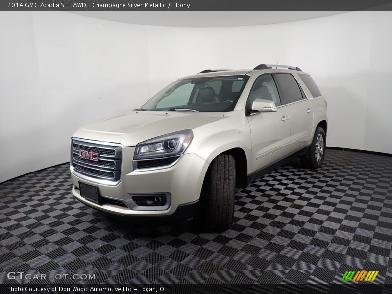 Champagne Silver Metallic / Ebony 2014 GMC Acadia SLT AWD