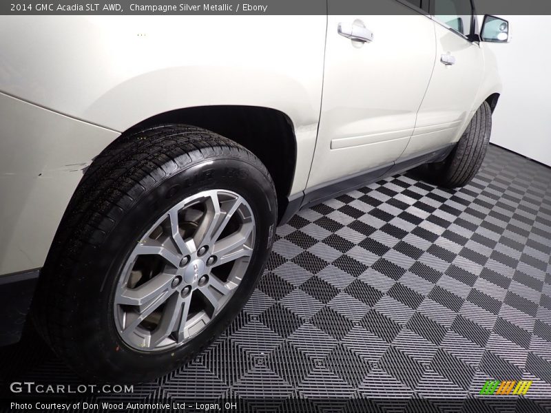 Champagne Silver Metallic / Ebony 2014 GMC Acadia SLT AWD