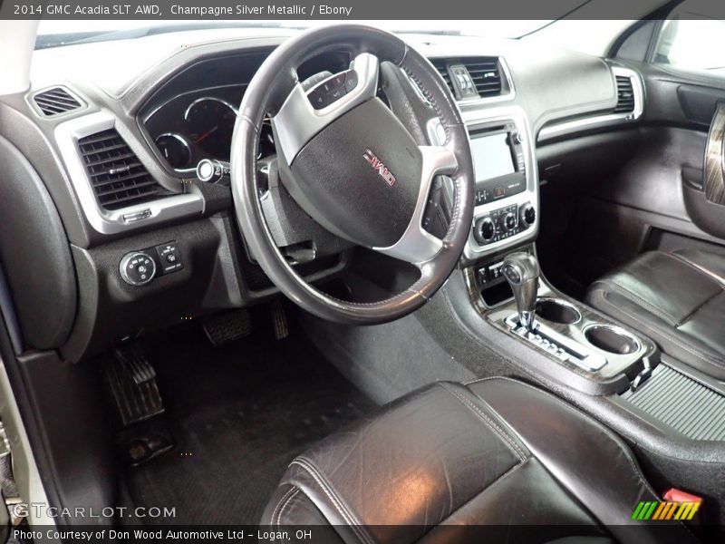 Champagne Silver Metallic / Ebony 2014 GMC Acadia SLT AWD