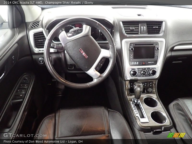 Champagne Silver Metallic / Ebony 2014 GMC Acadia SLT AWD