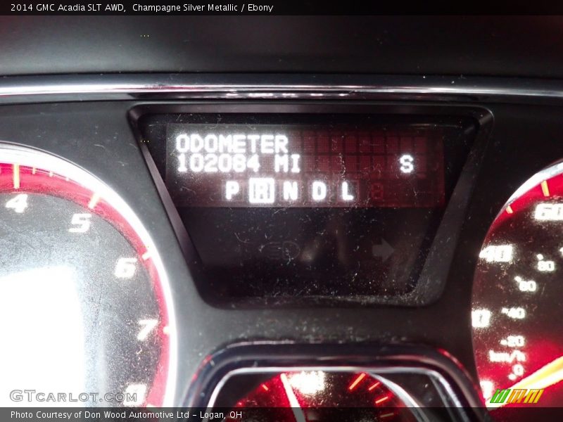 Champagne Silver Metallic / Ebony 2014 GMC Acadia SLT AWD