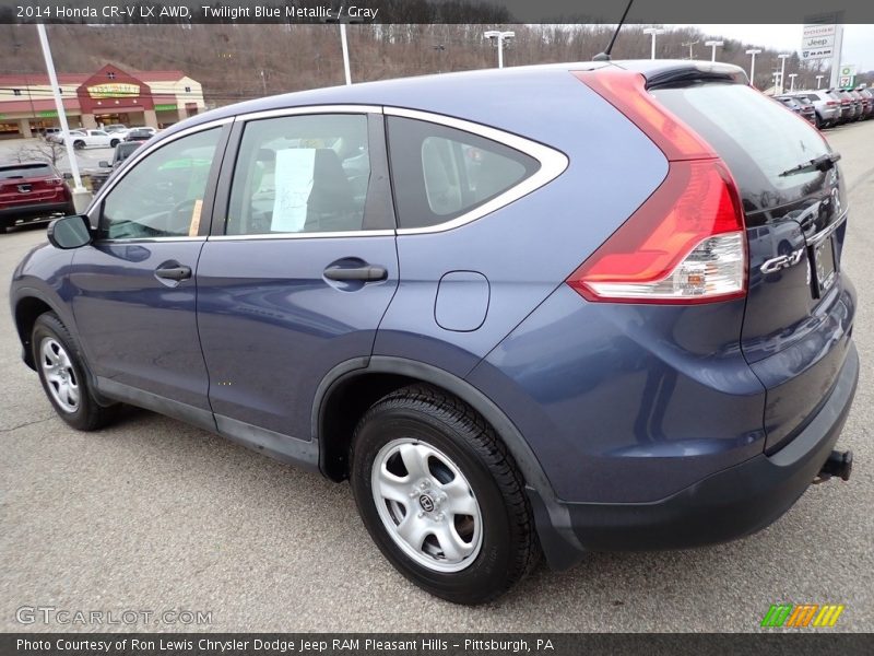 Twilight Blue Metallic / Gray 2014 Honda CR-V LX AWD