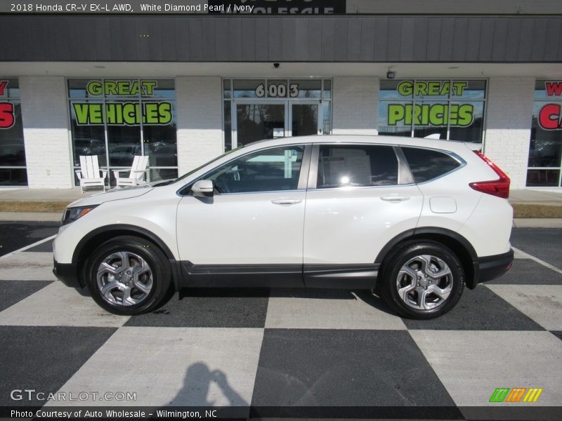 White Diamond Pearl / Ivory 2018 Honda CR-V EX-L AWD