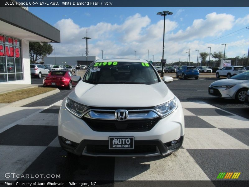 White Diamond Pearl / Ivory 2018 Honda CR-V EX-L AWD