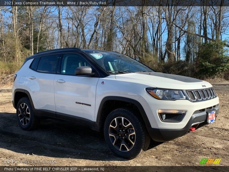 White / Black/Ruby Red 2021 Jeep Compass Trailhawk 4x4