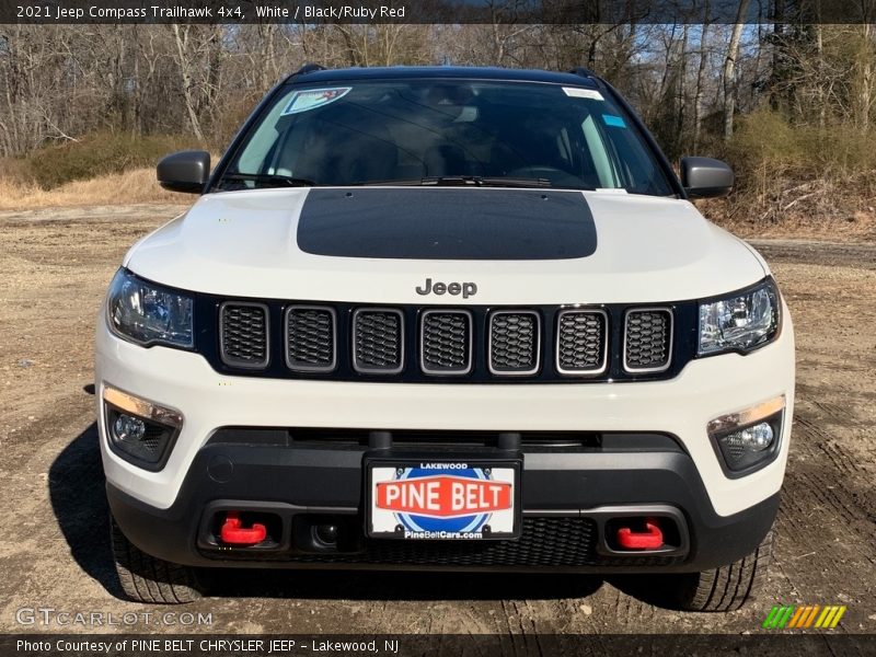 White / Black/Ruby Red 2021 Jeep Compass Trailhawk 4x4