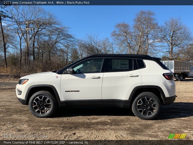 White / Black/Ruby Red 2021 Jeep Compass Trailhawk 4x4