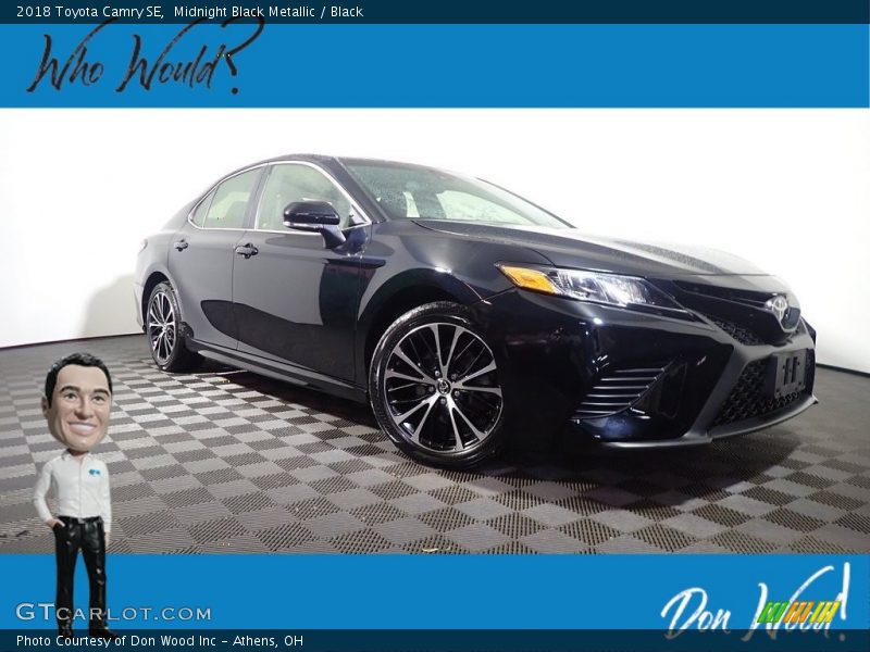 Midnight Black Metallic / Black 2018 Toyota Camry SE