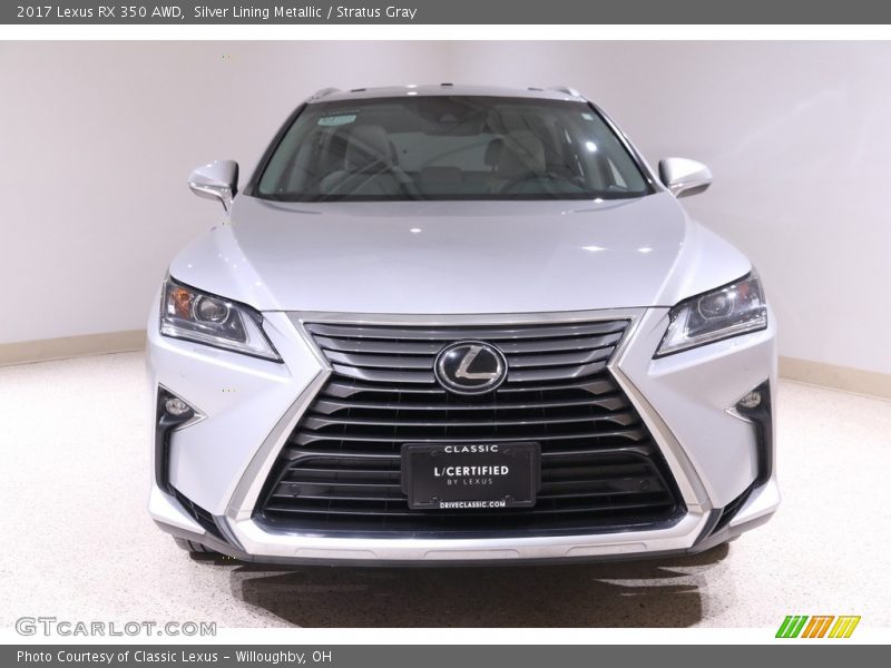 Silver Lining Metallic / Stratus Gray 2017 Lexus RX 350 AWD