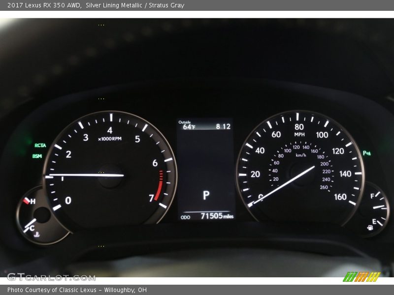 Silver Lining Metallic / Stratus Gray 2017 Lexus RX 350 AWD