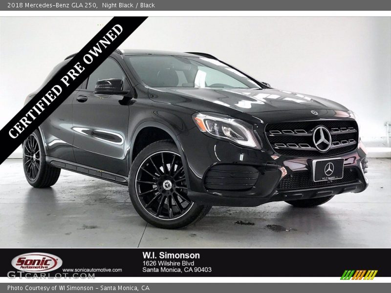Night Black / Black 2018 Mercedes-Benz GLA 250