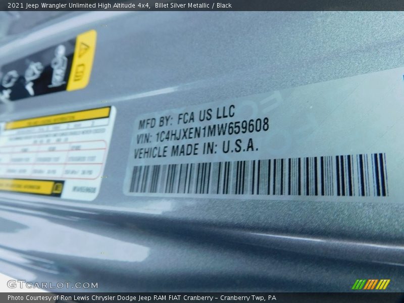Billet Silver Metallic / Black 2021 Jeep Wrangler Unlimited High Altitude 4x4