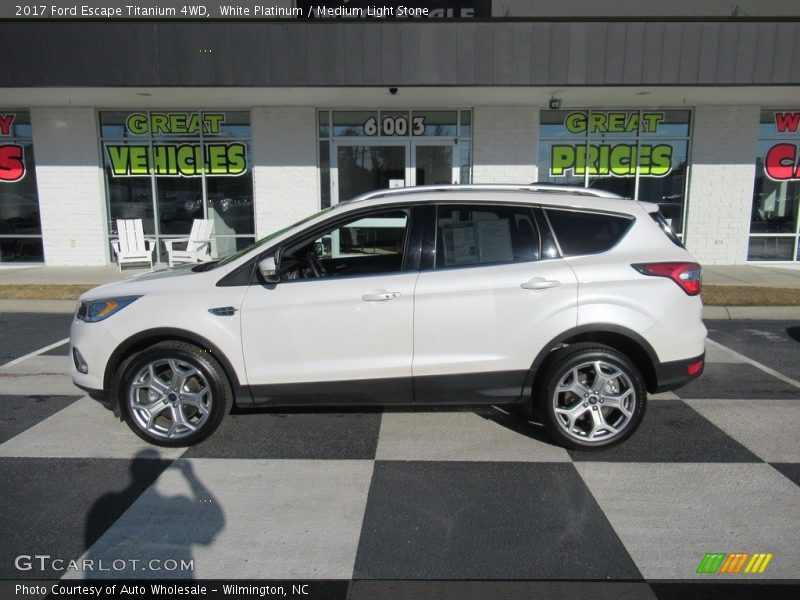 White Platinum / Medium Light Stone 2017 Ford Escape Titanium 4WD