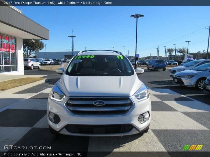 White Platinum / Medium Light Stone 2017 Ford Escape Titanium 4WD