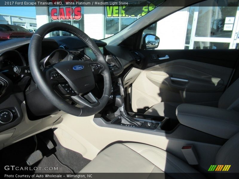White Platinum / Medium Light Stone 2017 Ford Escape Titanium 4WD