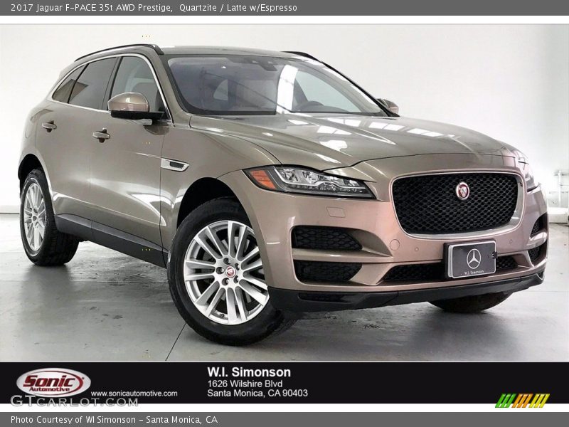 Quartzite / Latte w/Espresso 2017 Jaguar F-PACE 35t AWD Prestige