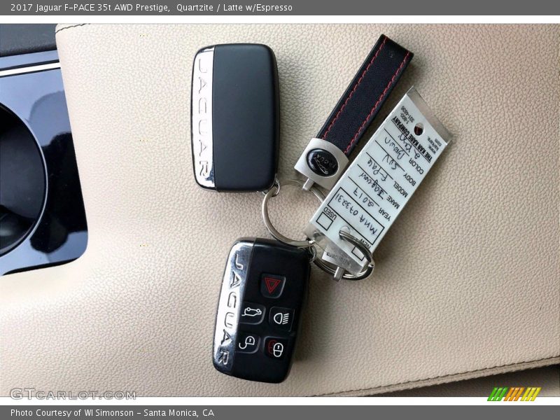 Quartzite / Latte w/Espresso 2017 Jaguar F-PACE 35t AWD Prestige