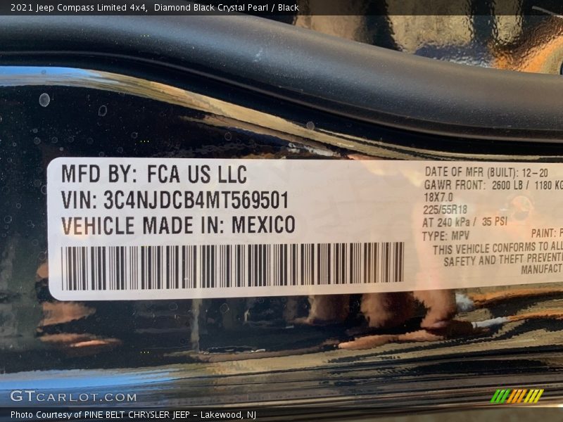 Diamond Black Crystal Pearl / Black 2021 Jeep Compass Limited 4x4