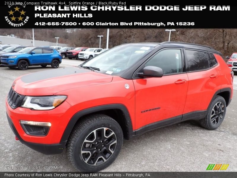Spitfire Orange / Black/Ruby Red 2021 Jeep Compass Trailhawk 4x4
