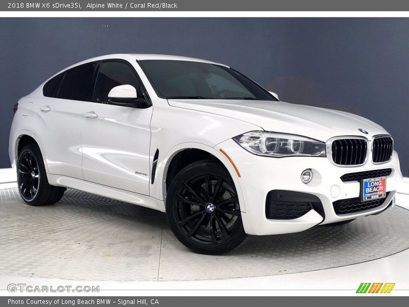 Alpine White / Coral Red/Black 2018 BMW X6 sDrive35i