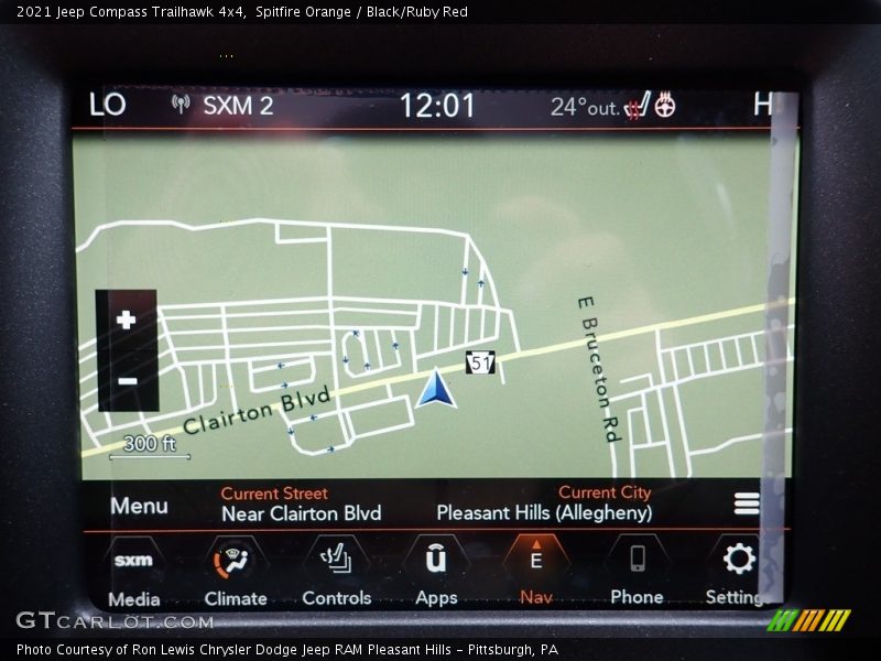 Navigation of 2021 Compass Trailhawk 4x4