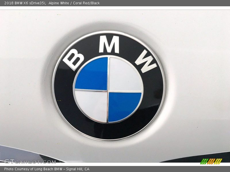 Alpine White / Coral Red/Black 2018 BMW X6 sDrive35i