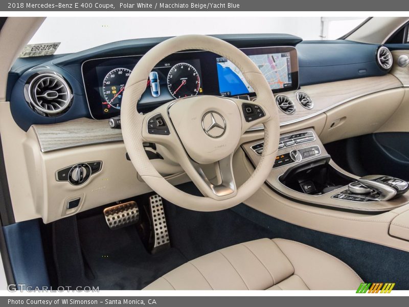 Polar White / Macchiato Beige/Yacht Blue 2018 Mercedes-Benz E 400 Coupe