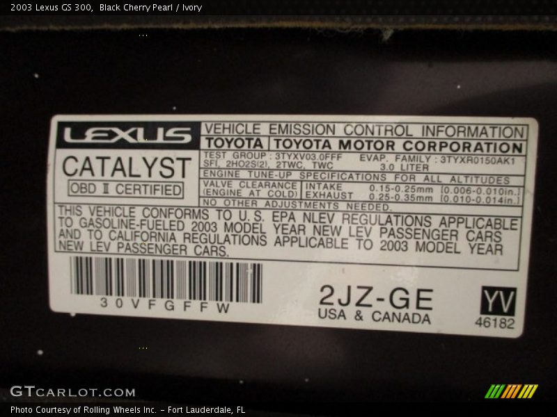 Black Cherry Pearl / Ivory 2003 Lexus GS 300