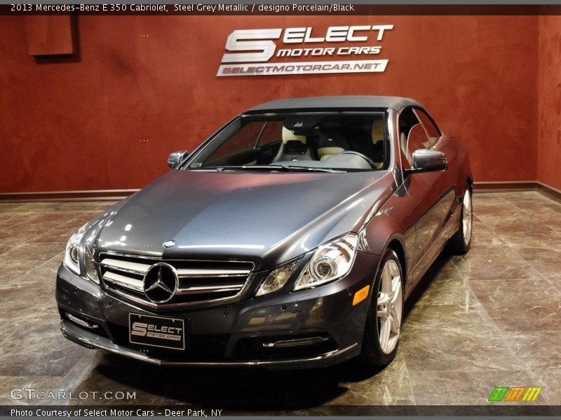 Steel Grey Metallic / designo Porcelain/Black 2013 Mercedes-Benz E 350 Cabriolet