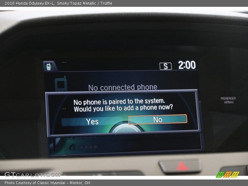 Smoky Topaz Metallic / Truffle 2016 Honda Odyssey EX-L