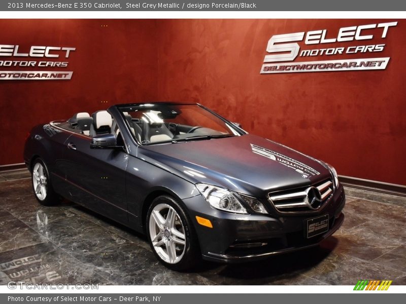 Steel Grey Metallic / designo Porcelain/Black 2013 Mercedes-Benz E 350 Cabriolet