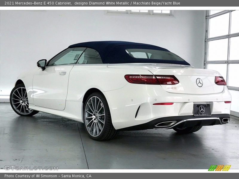 designo Diamond White Metallic / Macchiato Beige/Yacht Blue 2021 Mercedes-Benz E 450 Cabriolet