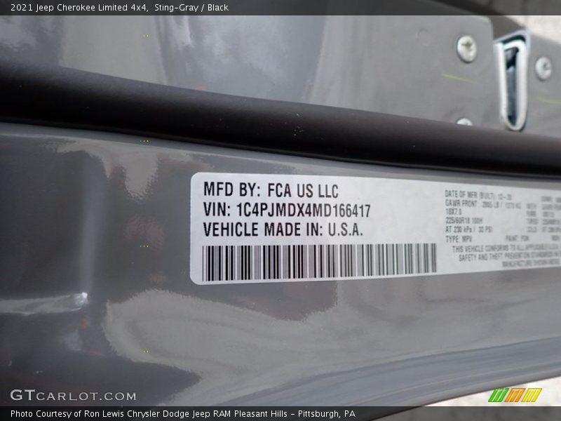 Sting-Gray / Black 2021 Jeep Cherokee Limited 4x4